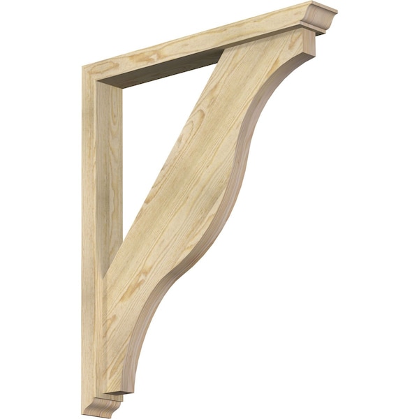 Ekena Millwork Funston Traditional Rough Sawn Bracket w/ Offset Brace, Douglas Fir, 4"W x 30"D x 36"H BKT0402X30X36FST01RDF - main